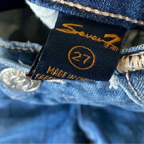 Seven7 Womens Jeans Size 27 Rocker Slim Low Rise Medium Wash Blue Denim - Picture 2 of 6